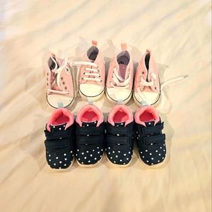 Stylish Pink and Navy Kids Sneakers